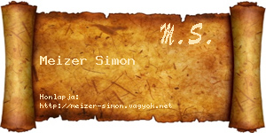 Meizer Simon névjegykártya